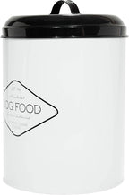 Amici Pet, , Buster All Natural Dog Food Large Metal Storage Bin, White
