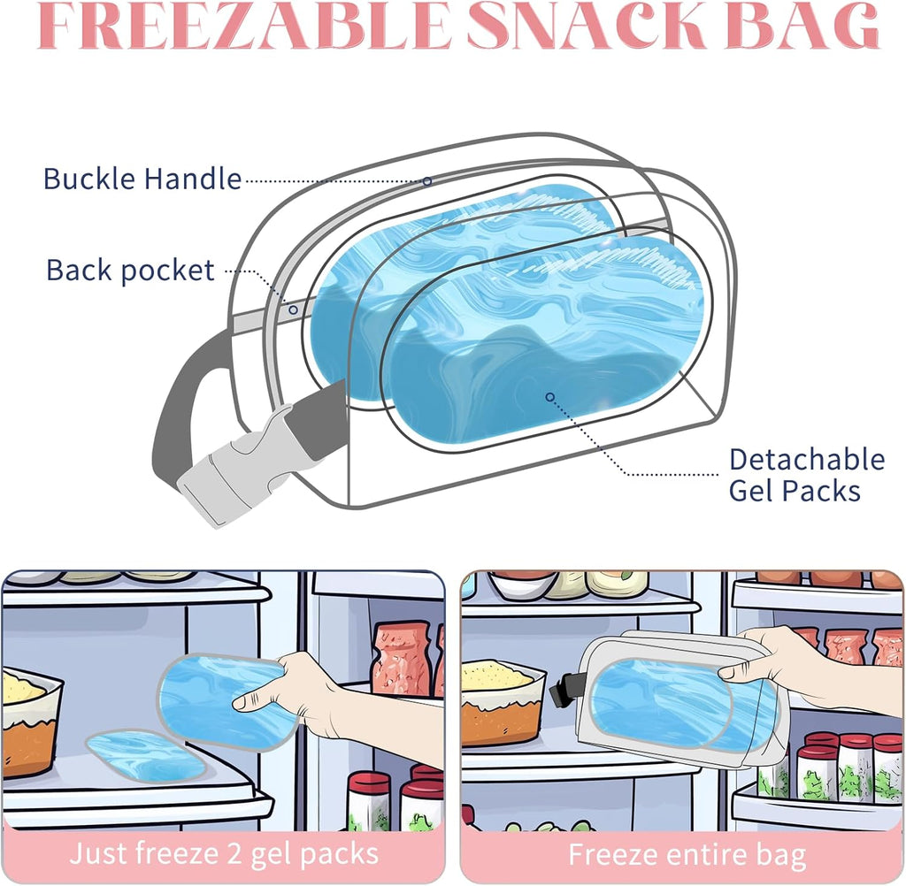 Cerbonny Small Cooler Bag Freezable Lunch Bag for Work School Travel, Leak-proof, Insulated, Cherry