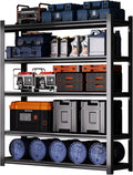 Dyoung 47.2" W Garage Storage Shelves Adjustable 5 Tier Metal Shelves Heavy Duty 2200LBS Capacity Industrial Shelving Units Rack for Warehouse Basement Garage, Black (23.6" D×47.2" W×72" H)