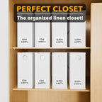 SpaceAid 8 Pack Bed Sheet Organizers and Storage, Foldable Organizer for Linen Closet, Sheets Set Folder Keeper with Window XL (Queen & King Size) Organizing Bedding Container, White 91ZDSN-SL24-W8