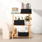 Small Storage Baskets for Organizing | Closet Organizer Bins | Shelf Toy Basket | Woven Rope Baskets | Cube Decorative Box | Shallow Basket | 11.5x7.5x4.7” | 4 Packs Black