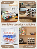 Water Bottle Organizer - 3 Pack Clear Stackable Bottle Storage Rack and Wine Rack for Stanley Yeti Bottle and Other Tumbler Organizer for Kitchen Cabinets, 3 Tier Hold 12