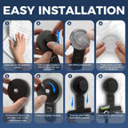 Suction Cup Razor Holder for Shower Wall 2 Pack,Heavy-Duty 15lbs Suction Hooks for Razor,Towel,Phone,Loofah, Removable Damage-Free Metal Shower Hook,Shaver Holder(Black)