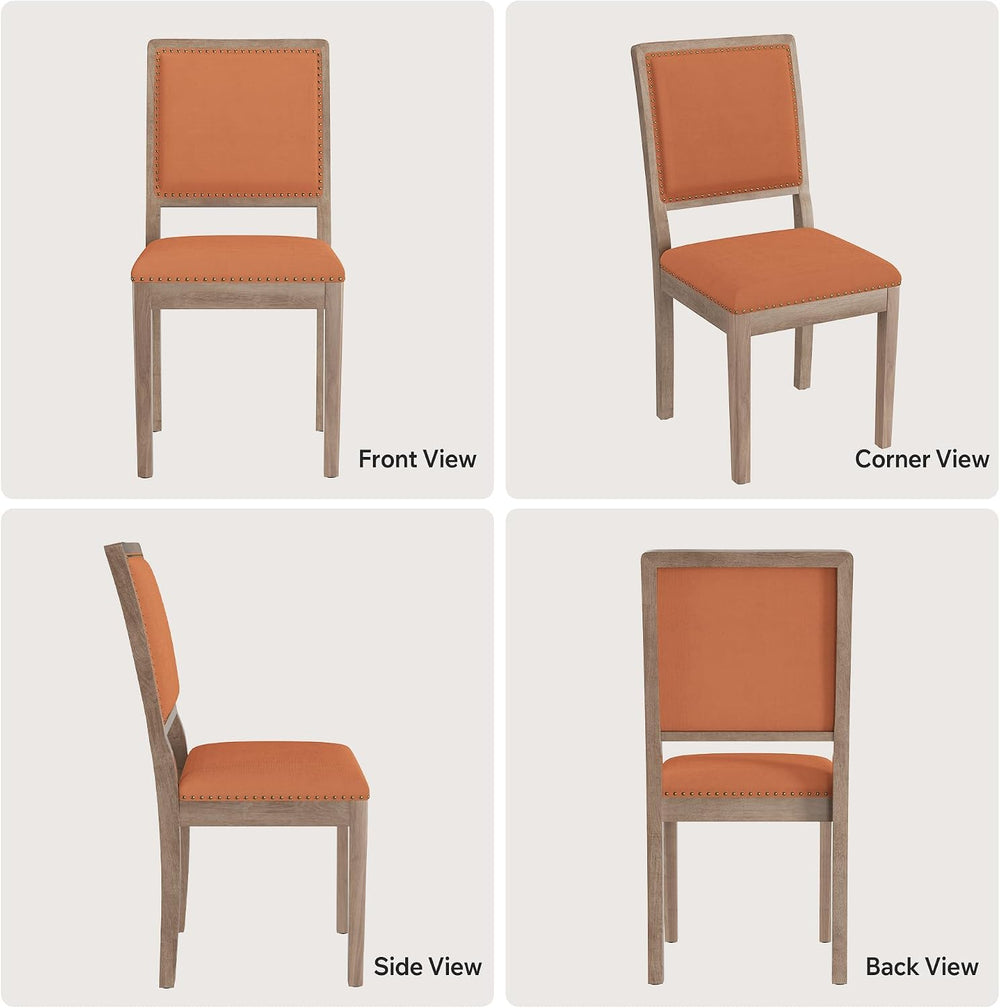 Dining Chairs Set of 2, Mid Century Modern Upholstered Dining Room Chairs, Fa...