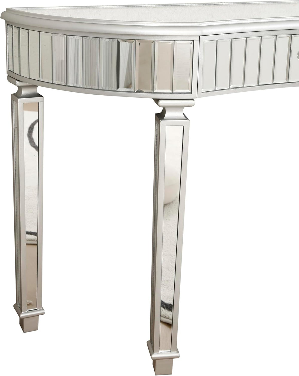 SSLine Mirrored Console Table Makeup Dressing Table,Modern Sofa Side Table Mi...