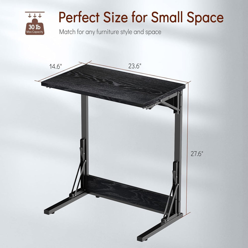 Tatub 24" TV Tray Table Set of 4, Folding C Shaped End Table, Small Sofa...