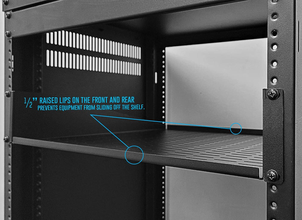 AxcessAbles 2U Vented Rack Shelf - 2 Pack | Rack Trays for 19 Inch Equipment ...