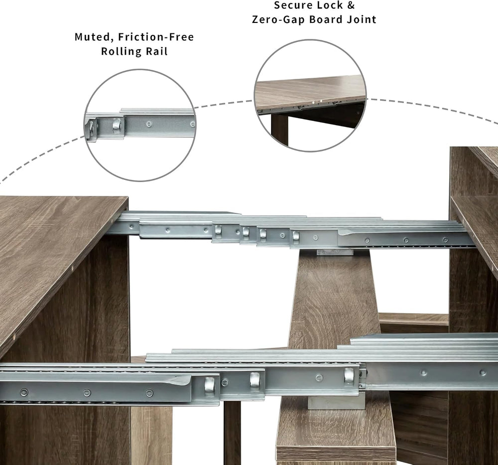Transformer Folding Console Table for 2-9 People, Extendable Dining Table, Sp...
