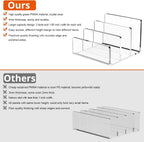 Richboom Acrylic File Sorter, 8.5"x6.3"x6.2", Upright File Organizer for Desk, Mail Organizer Countertop, File Holder for Letter, Document, Notebook, Clear, 3 Sections