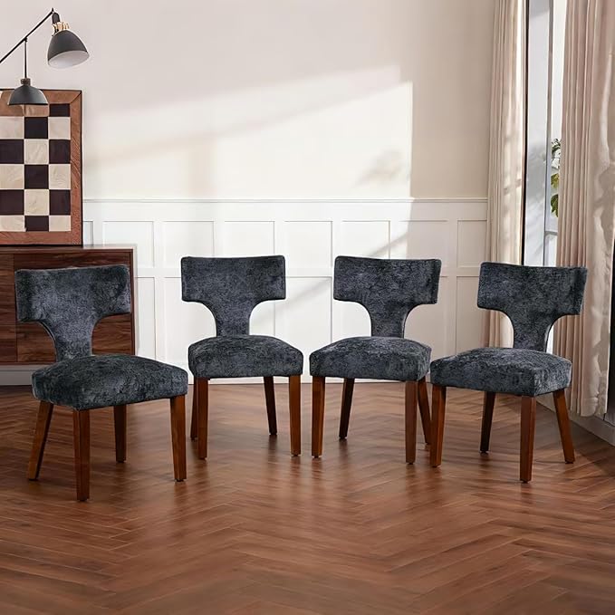 Soft Padded Dining Chairs Set of 4, Modern Farmhouse Upholstered Chairs with ...