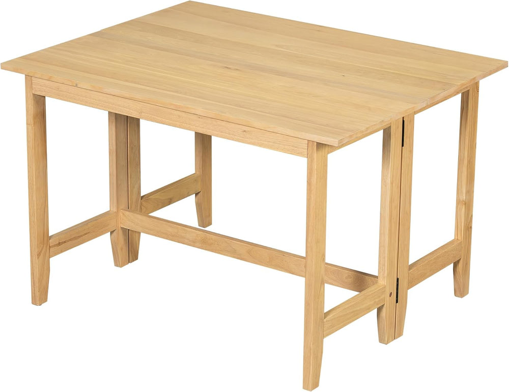 Knocbel Farmhouse 2-4 Person Rectangular Folding Dining Table, Wooden Kitchen...