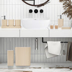 Bathroom Accessories Set - Gorgeous Beige Bathroom Set, 10PC Bathroom Accessory Set, Toilet Brush, Trash Can & Soap Dispenser