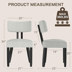 GOTMINSI Mid Century Modern Dining Chairs,Velvet Farmhouse Upholstered Kitchen Chairs, Accent Curved Backrest Dining Room Chairs with Hardwood Legs (Beige, 2PCS)