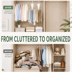 V Shaped Double-Sided Closet Organizer Hanger, 360° Rotating Multi-Layer Vertical Clothes Storage Rack with 12 Hooks, Space Saving Organizer for Hats, Scarves, Belts, Bags and Ties (8PC)