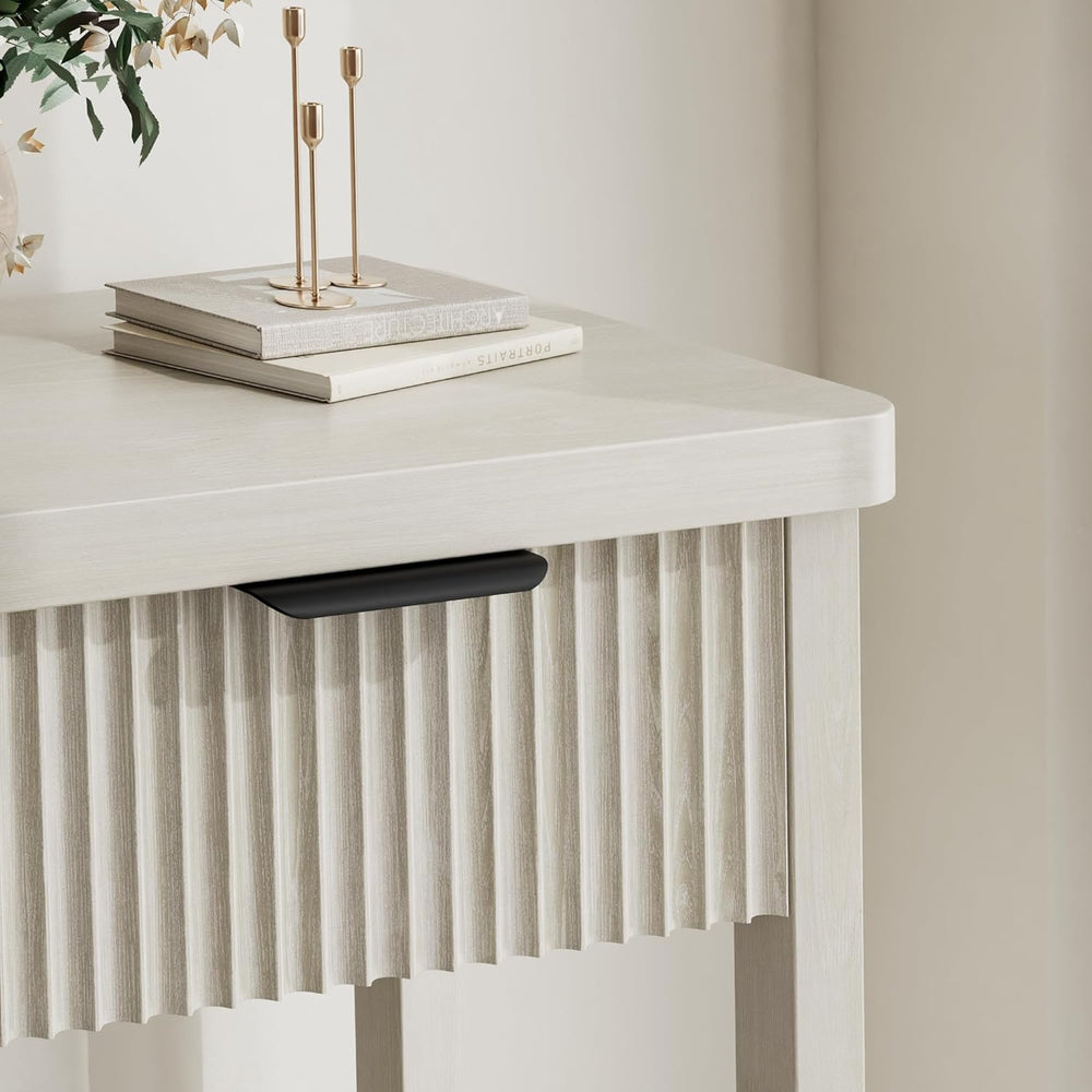 Lulive Fluted Console Table, 51 Inch Entryway Table with 3 Drawers | Scandi f...