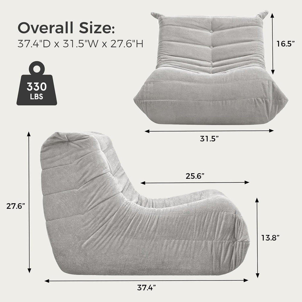 Sytopia Premium Chenille Bean Bag Chair for Adults, Oversized 40D Memory Foam...