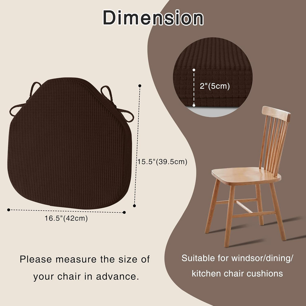 OVOV Windsor Chair Cushions for Dining Chairs Set of 4 16.5"x15.5" ...