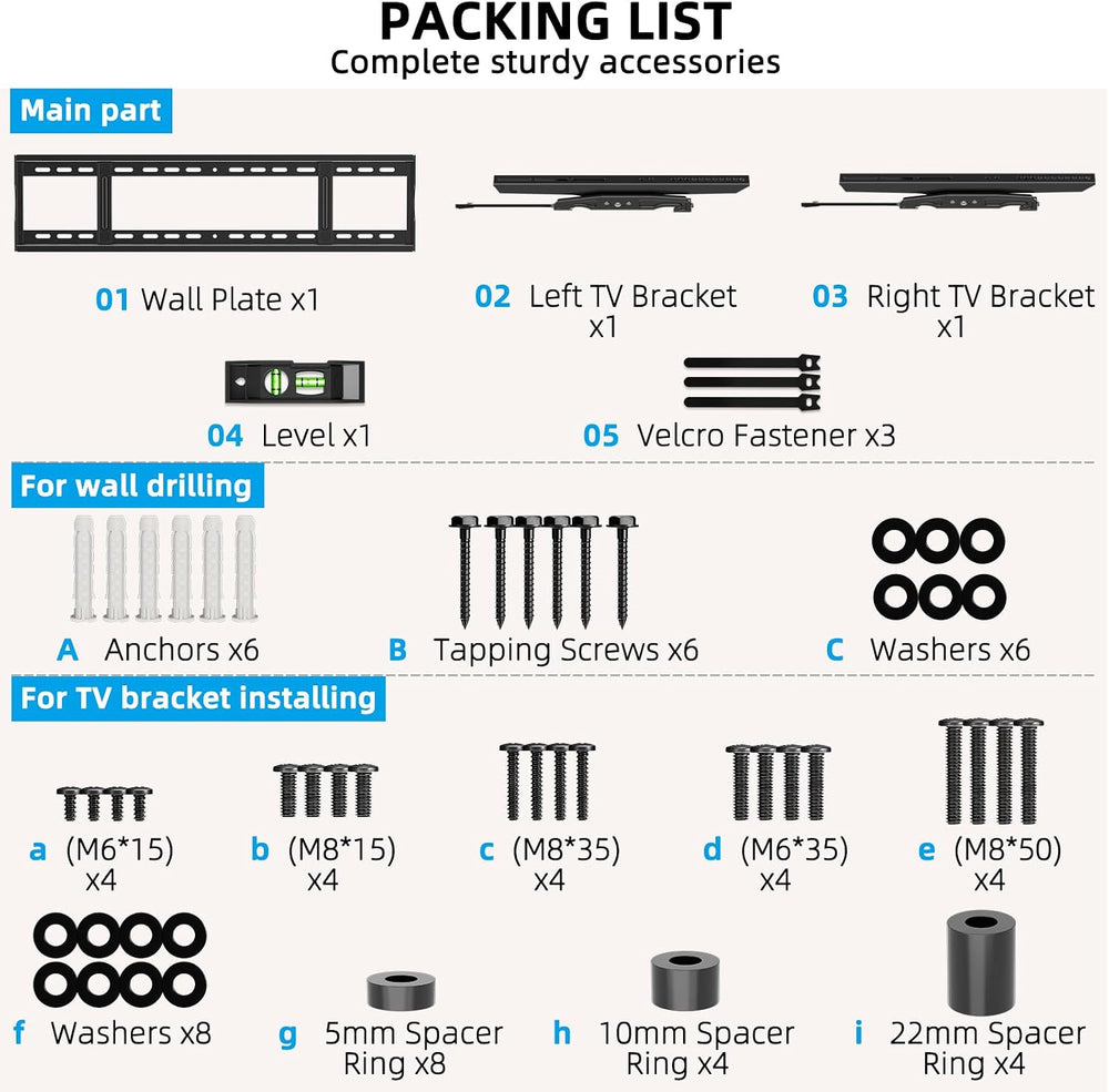 HOME VISION Heavy Duty Tilting TV Wall Mount for 60-120" TVs, VESA 900x6...