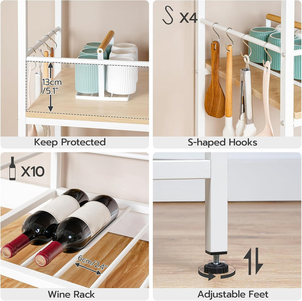 HOOBRO Kitchen Island with Storage, Kitchen Island Table with Power Outlet, 3...