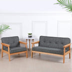 Kid Chair Sofa,Upholstered Armrest Chair with Solid Wood Structure and Linen Fabric for Kids Gift ( Dark Grey, Light Grey) ( Dark Grey)