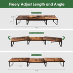 Dual Monitor Stand Riser With Drawer, Office Desk Organizers and Accessories, Computer Riser for 2 Monitors, Shelf With Adjustable Length & Angle