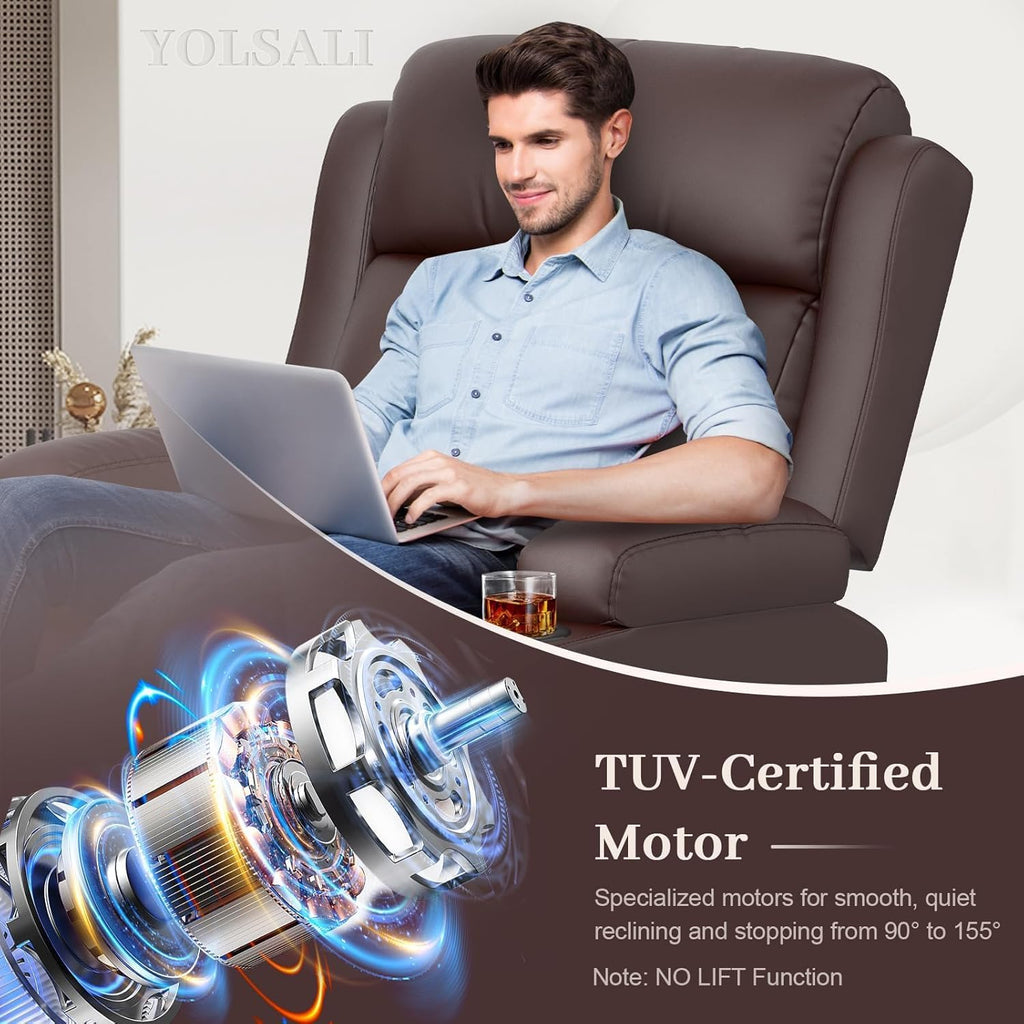 Extra Wide Seat Electric Power Recliner Chair | Heat & Back Massage