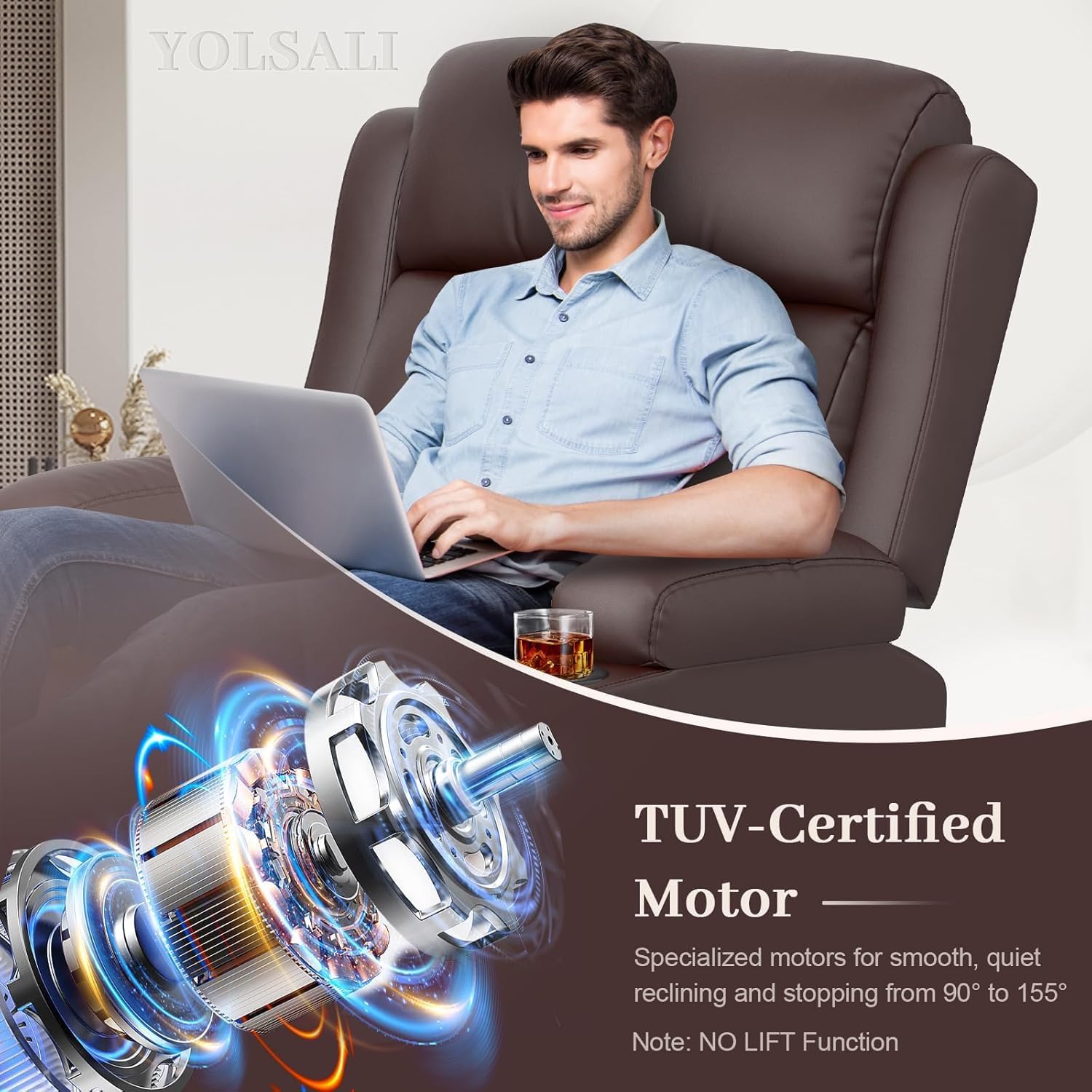 Extra Wide Seat Electric Power Recliner Chair | Heat & Back Massage