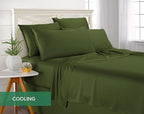 Twin Sheets by Pure Bamboo, Genuine 100% Organic Viscose Derived from Bamboo Bed Sheet Set, Luxuriously Soft & Cooling, Double Stitching, Lifetime Quality Promise (Twin, Pesto)