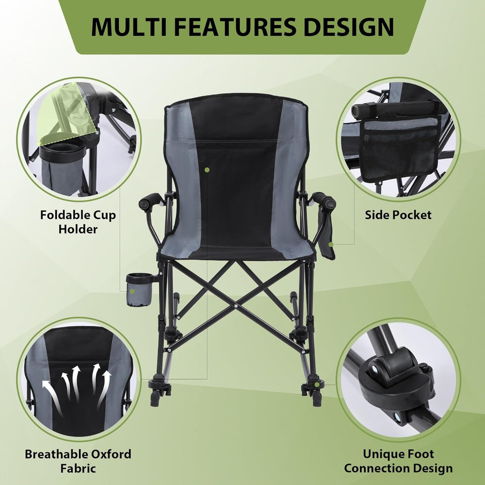 REDCAMP Oversized Folding Camping Chair for Adults Heavy Duty 250/300/330lb, ...