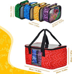 5-Pack Magnetic Tiles Storage Bags Set,Toy Organizer Case,Multifunction Portable Travel Magnetic Tile bag with Visible Top for Building Blocks,Toy Bricks,Puzzles,Board Game