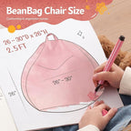 Homguava 2FT Bean Bag Chair: 2' Bean Bags with Memory Foam Filled,Comfy Beanbag Chairs Round Bean Bag Sofa with Dutch Velvet Cover-Light Pink