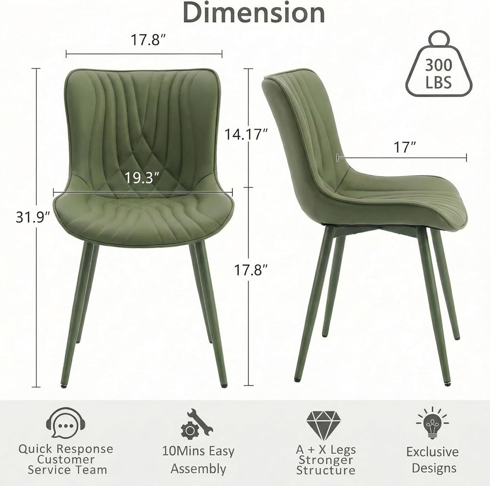 Kidol & Shellder Dining Chairs Set of 2, Mid Century Modern Kitchen Chair...
