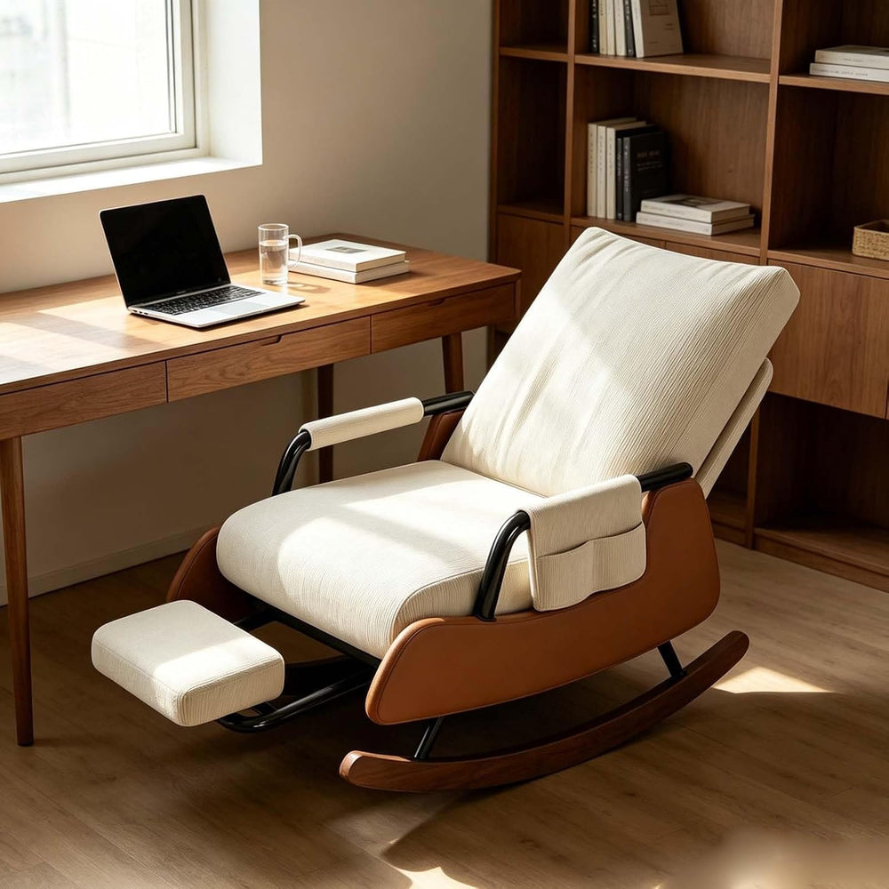 Detachable Footrest Rocking Chair,Rocking Chair with Foot Rest | Foldable Adj...