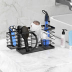 Hair Dryer Holder 3in1 Hair Tool Organizer/Wall Mounted,Cabinet Door or Desk-based Blow Dryer Holder/Height-adjustable Curling Iron Holder/Bathroom Cabinet Organizer for Flat Irons
