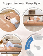 ZonLi Japanese Floor Futon Mattress Queen Size 60"x 80",100% Cotton Cover 4'' Thicken Tatami Mattress,Foldable Sleeping Pad,Portable Dormitory Tatami Mat,Roll Up Floor Lounger Bed for Adult (Burro)