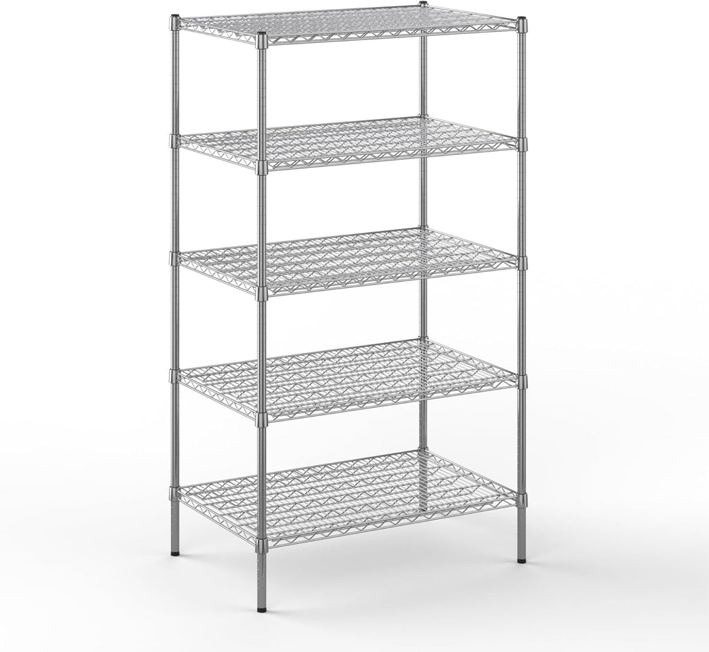 24" Deep x 36" Wide x 64" Height Wire Shelving Kit | 5-Tier | NSF Commercial Storage Rack Unit