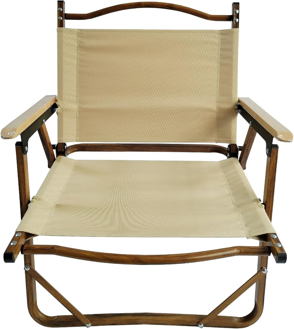 Penau Kids Folding Chair Set, Portable Aluminum Frame, Natural | Set Of 4 Foldable Kids Chairs, Aluminum Frame, Beech Armrests, Canvas Seat, Travel, Patio Use