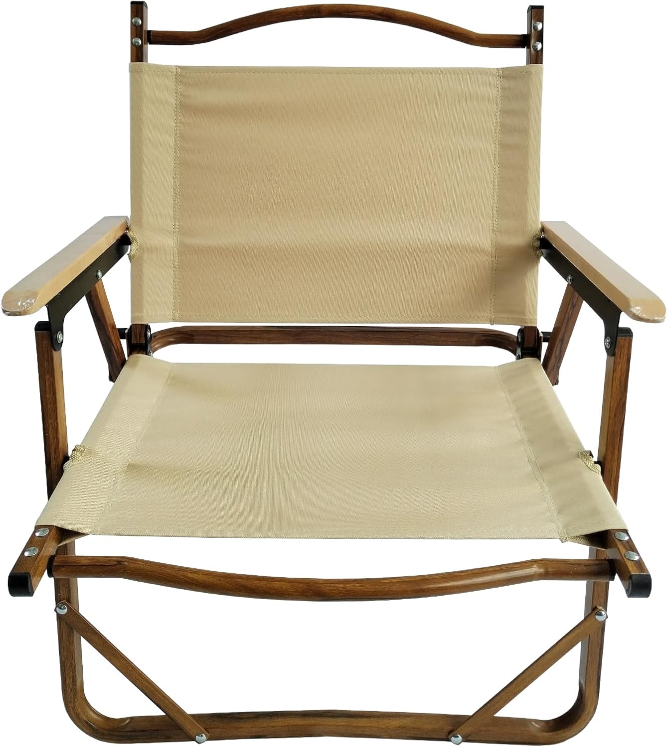 Penau Kids Folding Chair Set, Portable Aluminum Frame, Natural | Set Of 4 Foldable Kids Chairs, Aluminum Frame, Beech Armrests, Canvas Seat, Travel, Patio Use