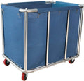 Commercial Laundry Cart with Wheels,11.35 Bushel Large Laundry Cart,Heavy Duty Stainless Steel Commercial Laundry Hampers Laundry Basket with Waterproof Lining,260 Lbs Load