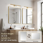 Brushed Gold Mirror, 30x36 Inch Aluminum Framed Rectangle Mirror, Anti-Rust, Tempered Glass, Square Corner Wall Mirror for Over Sink, Vanity, Bedroom, Entryway, Horizontal/Vertical