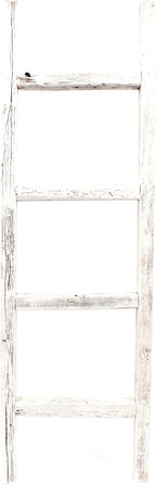 BARNWOODUSA Rustic Farmhouse Decorative Ladder, 48x12x2.5, White Wash | White 2x3 Rustic Ladder Shelf Farmhouse Decor: 4' long, mount horizontally or vertically.