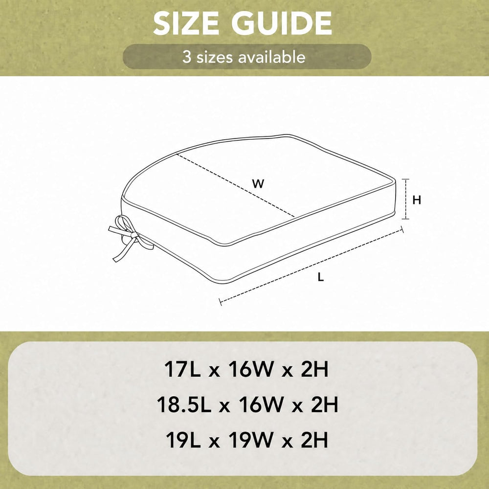 Outdoor Chair Cushions, D Shaped, Set of 4, 18.5 x 16 Inch, Beige