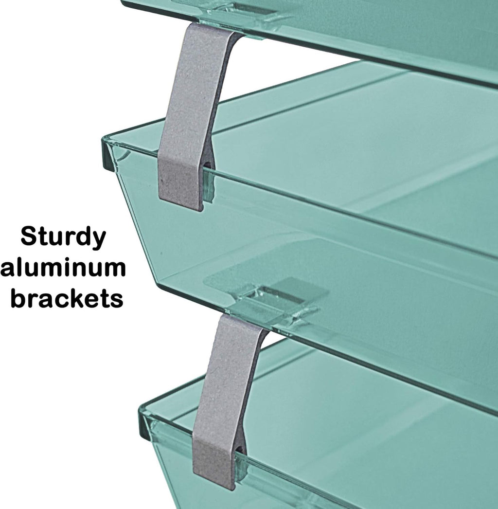 Acrimet Facility 4 Tier Letter Tray, Side Load, Letter Size/A4, Desktop File Organizer, Plastic (Clear Green)