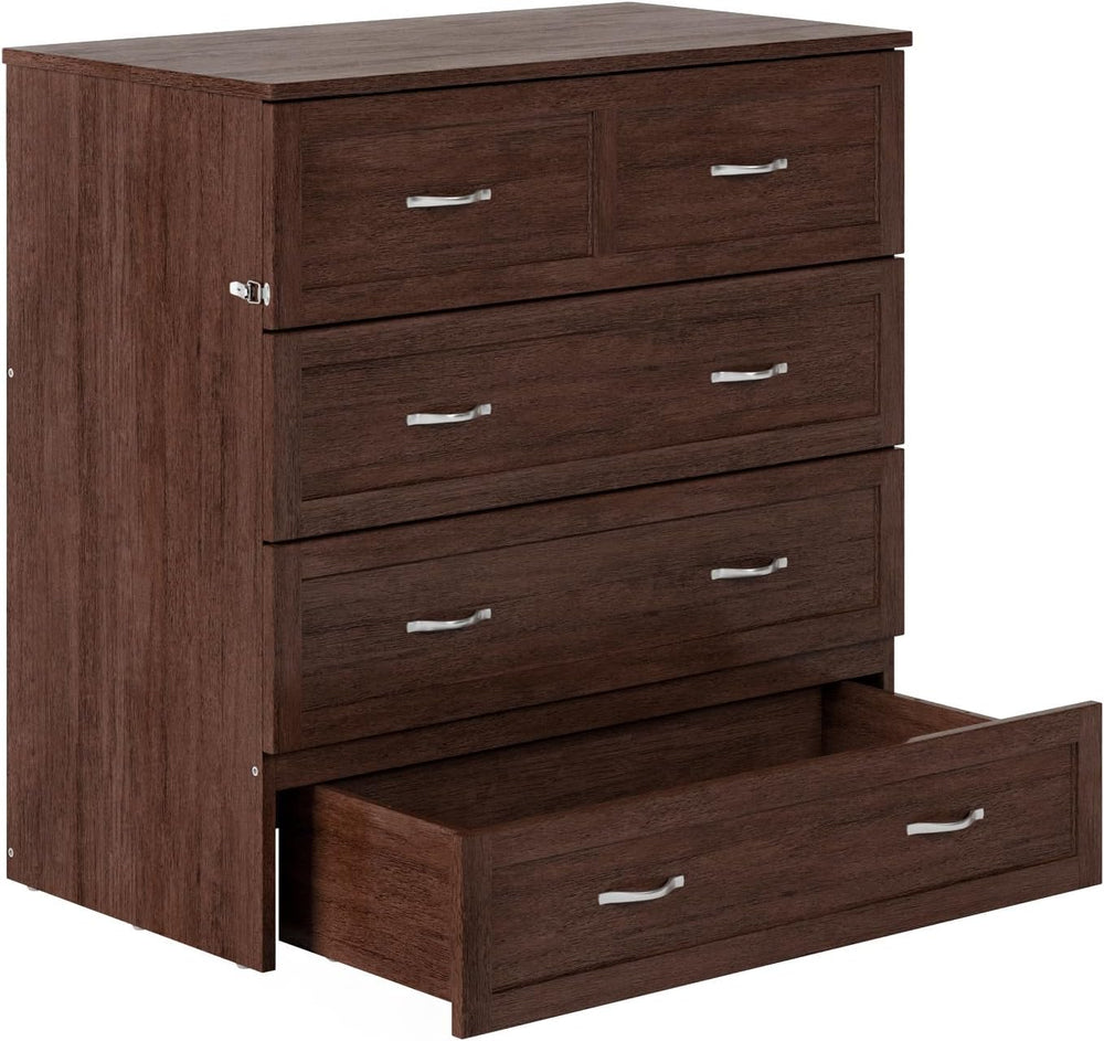AFI, Northfield Murphy Bed Chest Twin XL with 6" Mattress, Burnt Amber