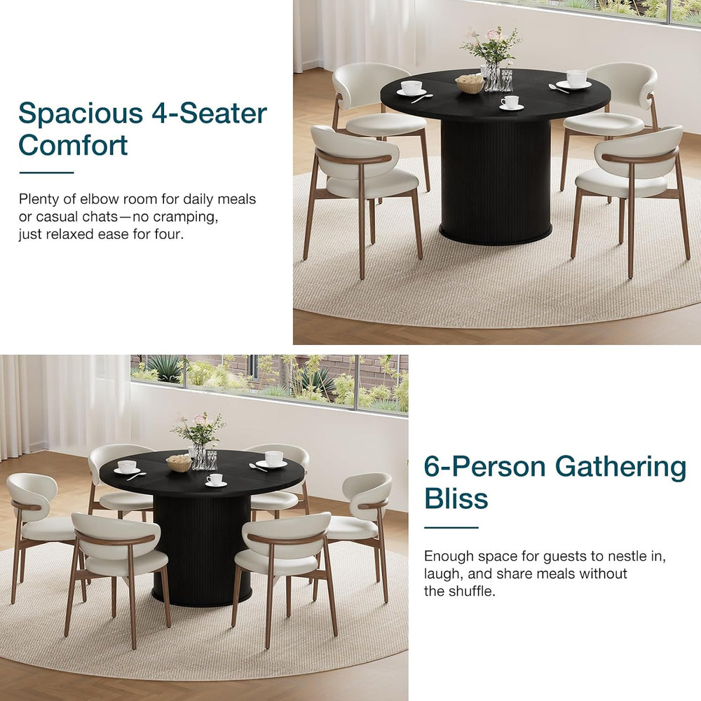HOMMPA 48'' Round Dining Table for 4-6 Kitchen Table Circle Dinner Ta...