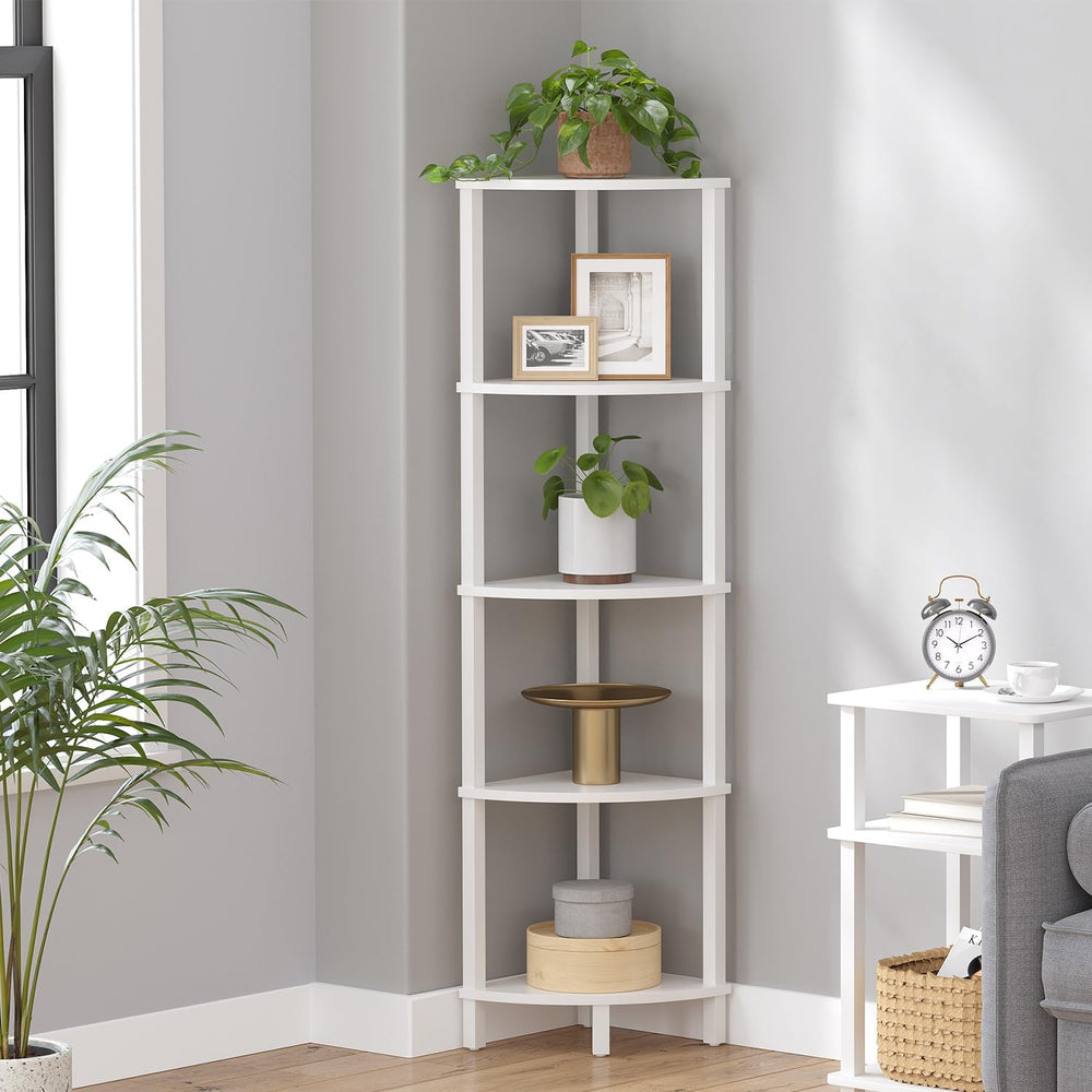 VIMBER Corner Shelf, 5-Tier Corner Bookshelf, Industrial Corner Ladder Shelf,...