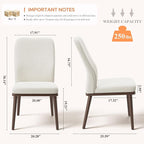 Stylish Dining Chairs Set of 4, Upholstered Parsons Dining Room Chair with Nailhead Trim, Kitchen Room Chair with Thick Cushions and Wood Legs, Modern Contemporary, Beige