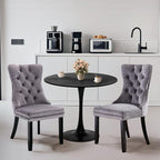 SoarFlash Kitchen Table and Chairs for 2, 24" Dining Table Set for 2 with Velvet Upholstered Chairs, 3 Piece Round Kitchen Table Set, Dining Room Table Set for Small Space, Apartment