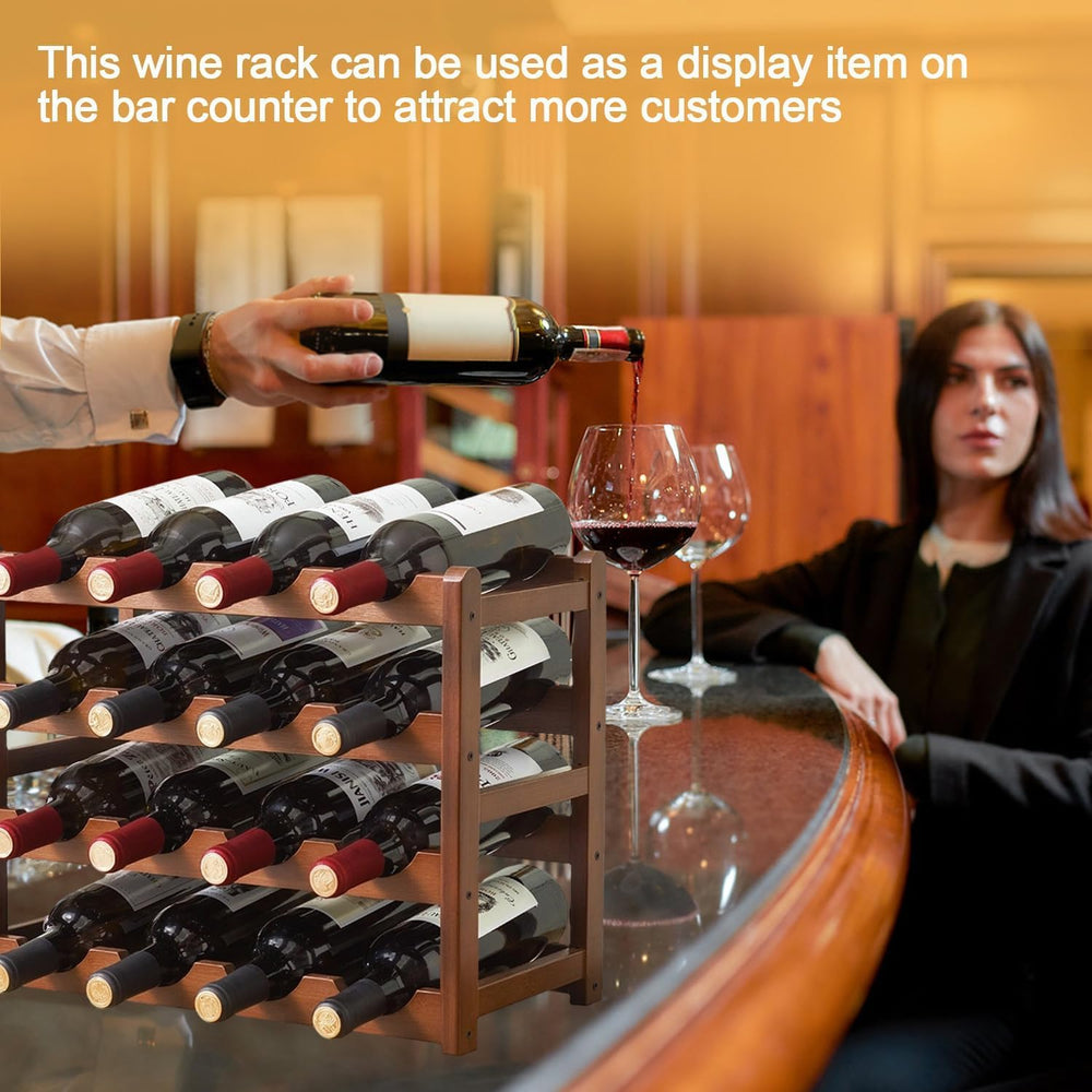 Wine Rack Countertop, 16 Bottle Wine Racks for Wine Bottles Storage Display, ...