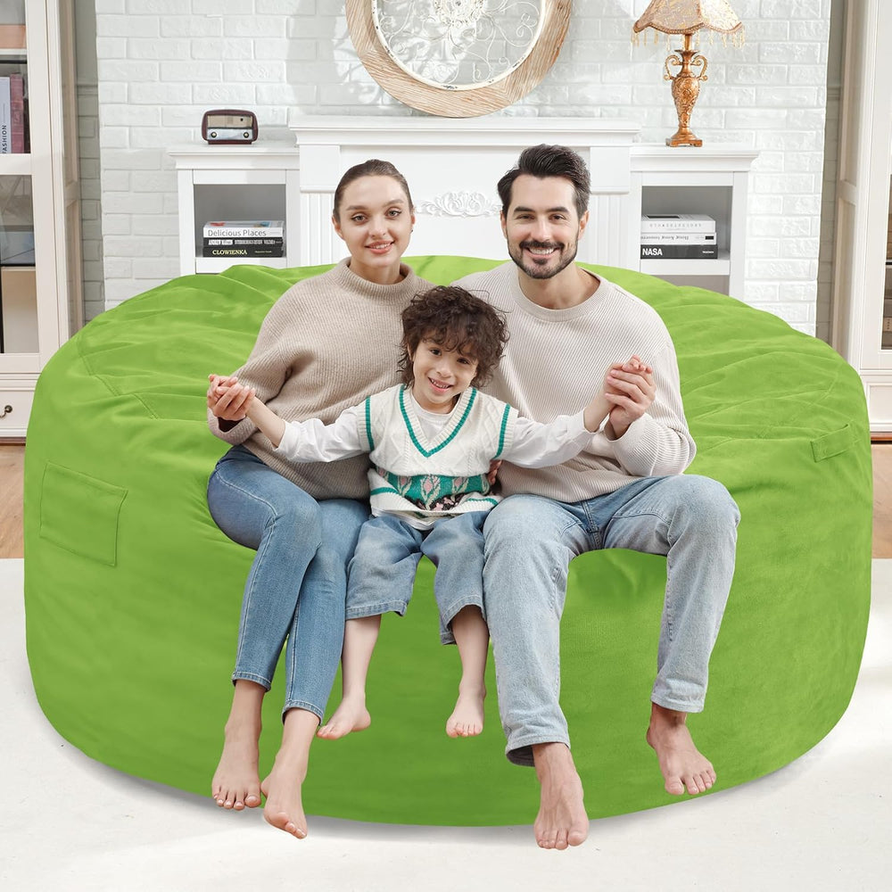 5FT Bean Bag Chair, Large Bean Bag Chairs with Memory Foam Filled, Fluffy Bea...